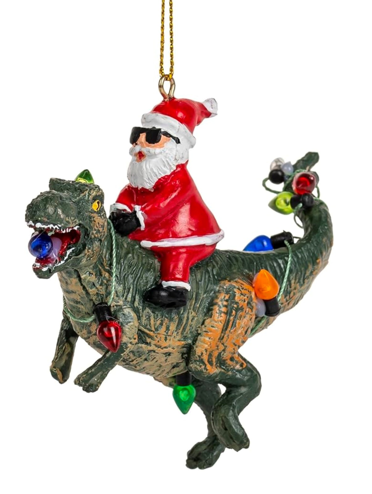 Awesome Santa With Shades Riding a T-Rex